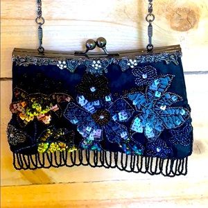 Vintage Beaded Clutch w/ Removable Chain